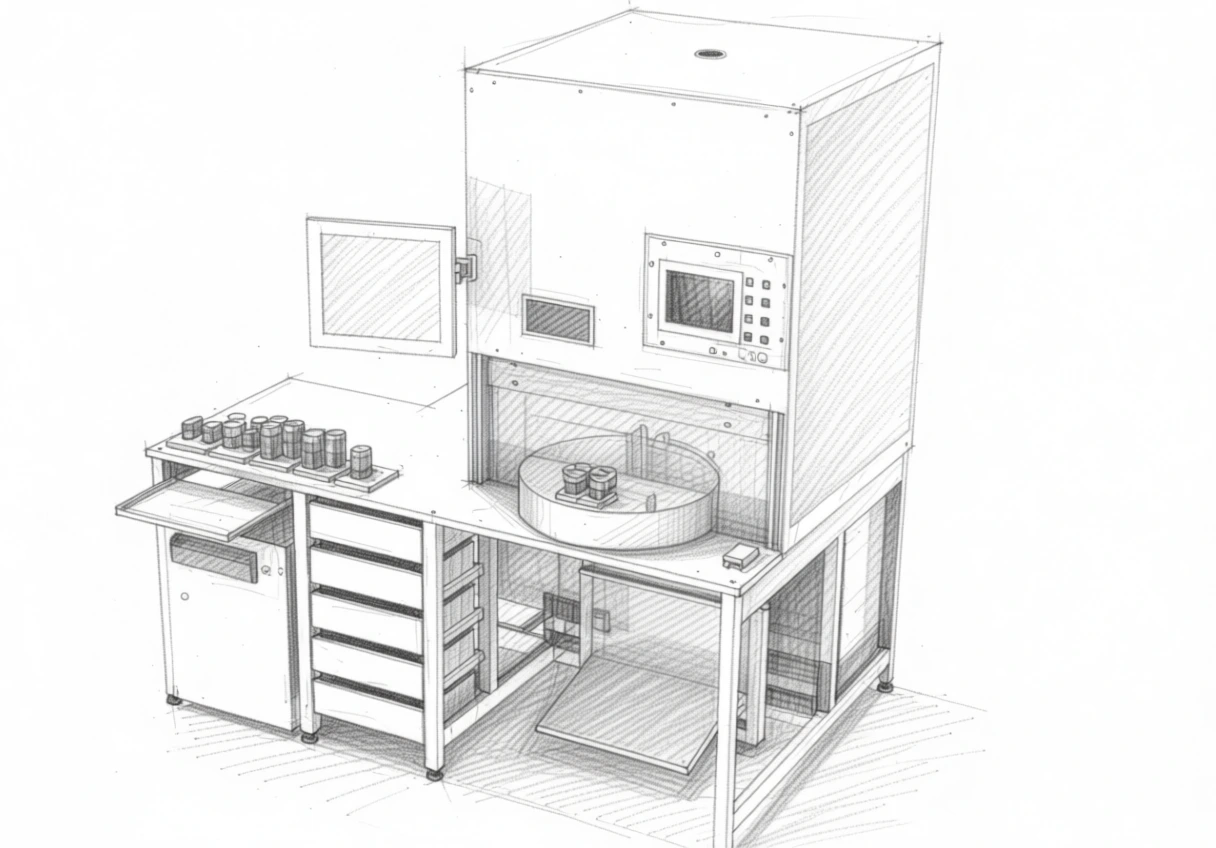 Halbautomatische Laserzelle zur Werkstückbeschriftung