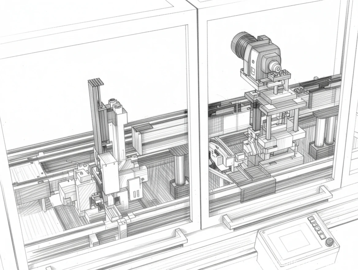 Montagelinie mit Stanzzuführung und Messintegration